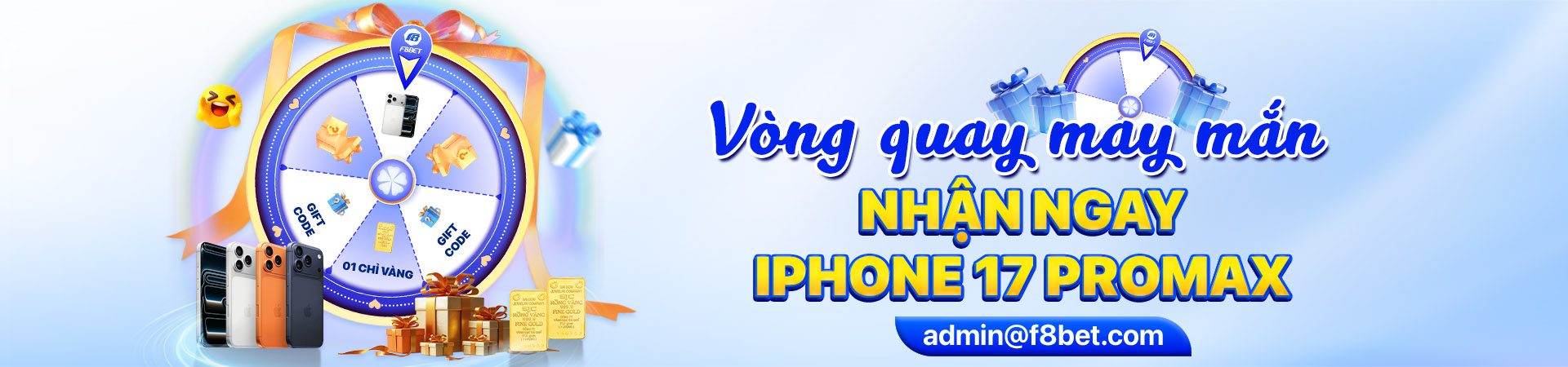 f8bet banner chương trình vòng quay quà tặng iphone17